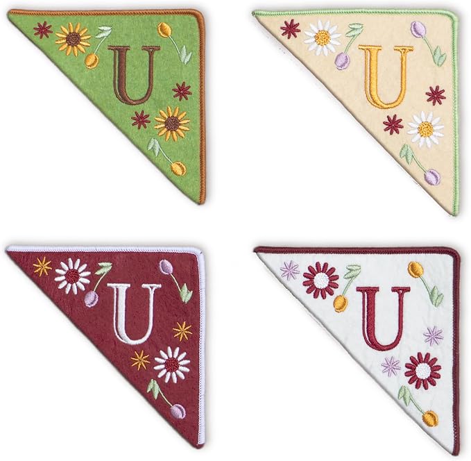 Personalized Embroidered Corner Mark, 4 Pack, Finished Initial Felt Bookmark by Unknown