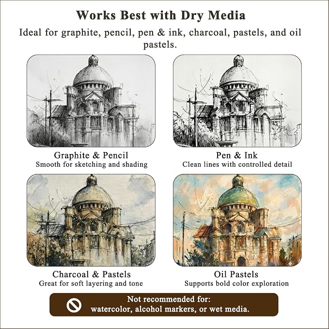 9 x 12 inches Sketch Book, Top Spiral Bound Sketch Pad, 4 Pack 100 Sheets Each - Image 6