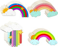 40 Pcs 4 Styles Unfinished Wood Rainbow Cutouts Wooden Rainbow Charms by URURLIFEHALL