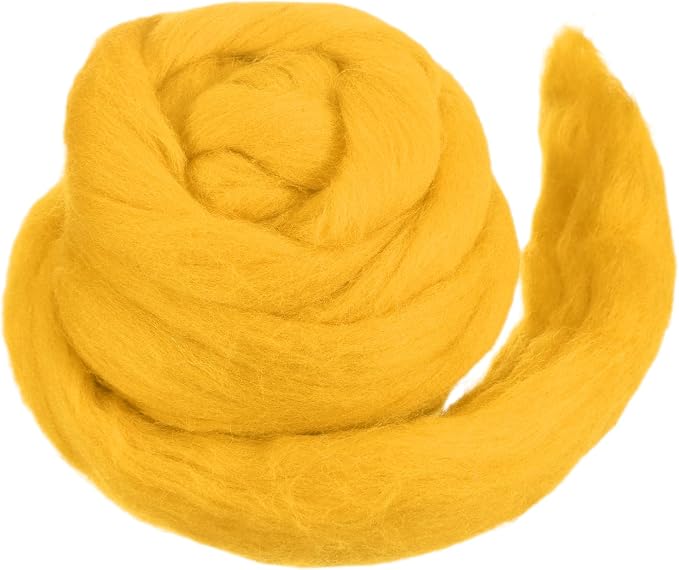 MECCANIXITY Wool Roving Yarn Soft Felting Wool 120g/4.23oz Pure Chunky Roving by MECCANIXITY