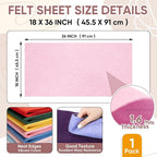Light Pink Soft Felt Fabric Sheet 18" x 36", 1.6mm Acrylic Craft Felt | Soft - Image 3