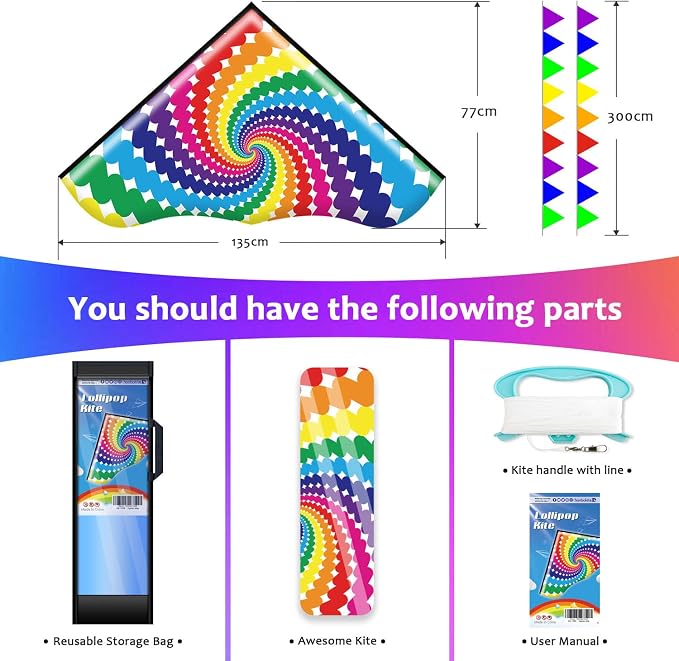 HONBO Large Delta Kite for Kids & Adults, Extremely Easy to Fly Kite for Beach - Image 5