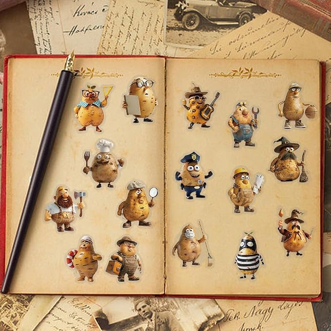 50PCS Funny Potato Meme Stickers Pack – Waterproof Clear Cute 3D Cartoon Potato - Image 7