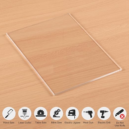 KAITELA Clear Acrylic Sheet 5" x 7" Cast Plexiglass Panel 1/8" Thick - Image 5