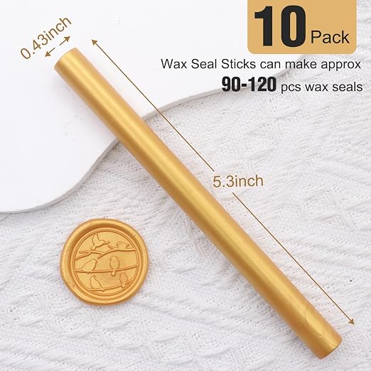 Gold Sealing Wax Sticks, HOSEALING 10pcs Glue Gun Sealing Wax Sticks - Image 3