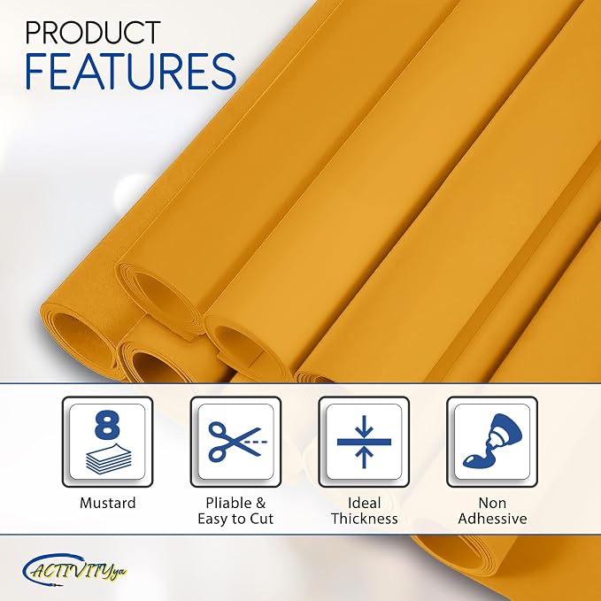Mustard EVA Foam Sheets, 6 x 9 Inch, 2mm Thick – Foam Paper - Image 4