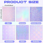 Nezyo 60 Sheet Holographic Laminate Sheet Clear Glitter A4 Size Vinyl Sticker - Image 2