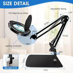 15X HD Magnifying Glass with Light, Hands-Free Desk Magnifier with 2-in-1 Base - Image 4