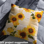 Sunflower Upholstery Fabric for Chairs, Vintage Style Blossom Flowers Outdoor - Image 3