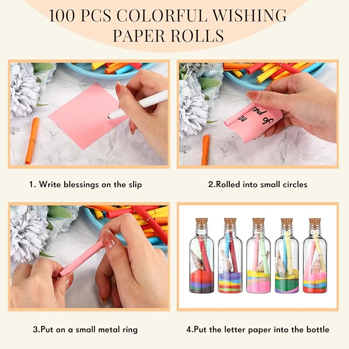 Libima 100 Pcs DIY Sand Art and Craft Kit Include Plastic Sand Art Bottles - Image 5