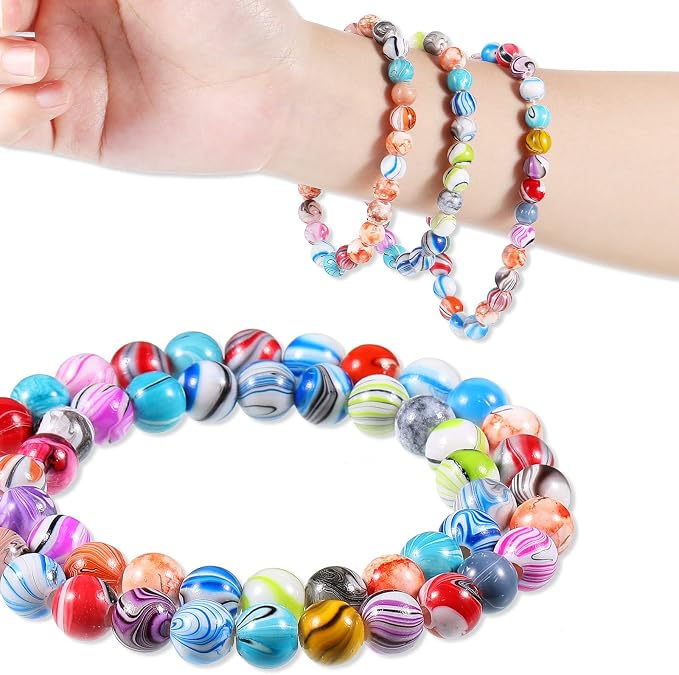 Hicarer 500 Pcs 8 mm Beads Bulk Acrylic Craft Beads - Image 3