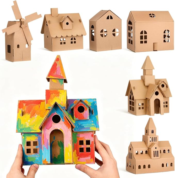 NUOBESTY 6 Pcs Cardboard Houses by NUOBESTY