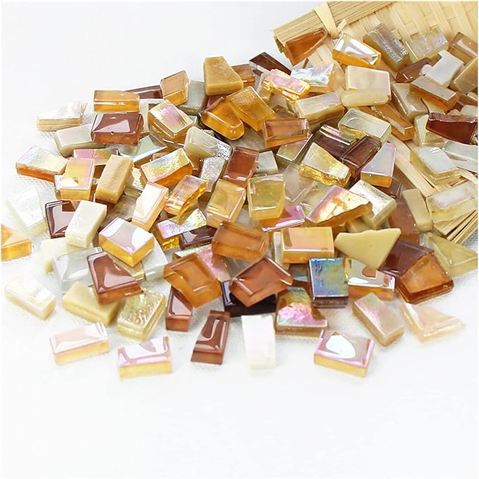 1.1lb Irregular Crystal Mosaic Tiles, Small Mosaic Tile DIY Hobbies Children by BTMIEY