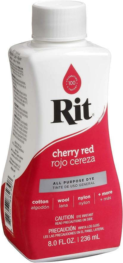 Rit Cherry Red - Rojo Cereza All Purpose Liquid Dye 8.0 fl. oz. / 236 ml - Image 9