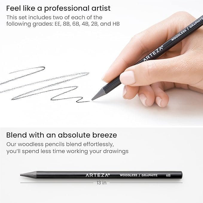 ARTEZA Woodless Graphite Pencils, and EE - Image 4