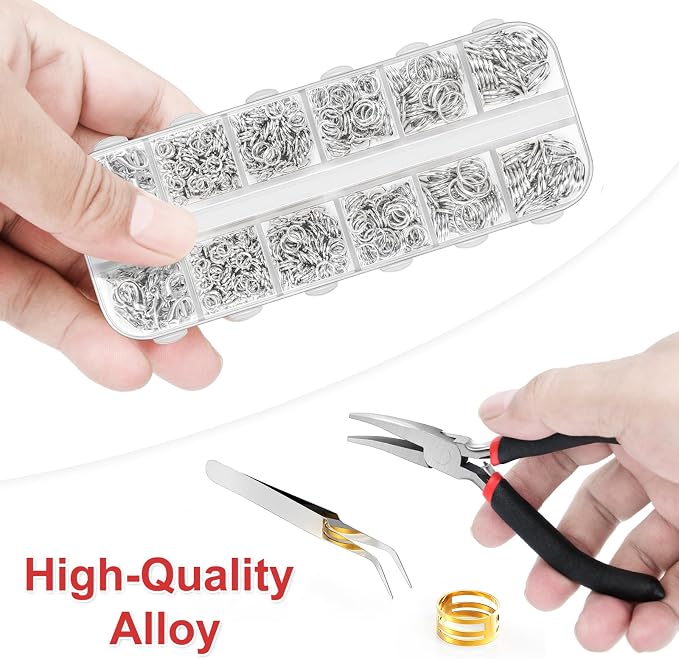 1200 Pcs Jump Rings for Jewelry Making Supplies, Necklace Repair Kit - Image 3