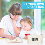 Reginary 80 Pack Canvas Zipper Makeup Bags Bulk Pencil Pouches Blank DIY Craft - Image 4