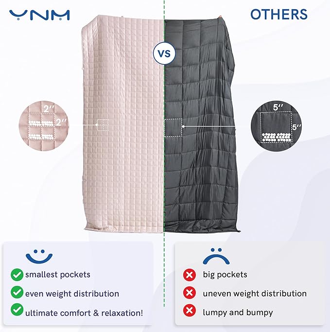YnM Cooling Weighted Blanket for Adults, 12lbs Heavy Bed Throw Comforter - Image 6