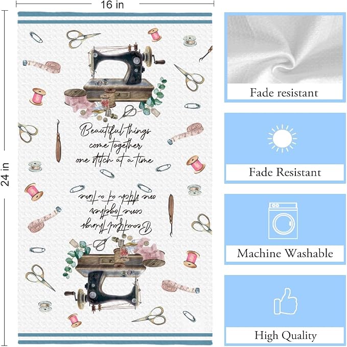 Quilters Gifts Kitchen Towels, Sewing Quilting Lovers Gifts Kitchen Towels - Image 2