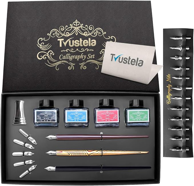 Calligraphy Set For Beginners, 3 Calligraphy Pens, 4 Ink Bottle 15ml, 20 - Image 2