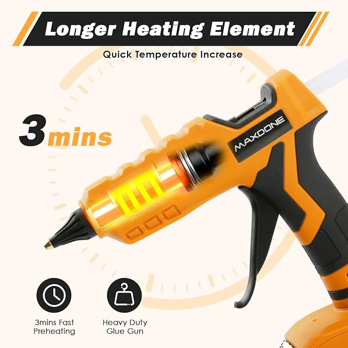 100W Cordless Hot Glue Gun for DeWalt 20V MAX Battery Wireless Power Glue Gun - Image 6