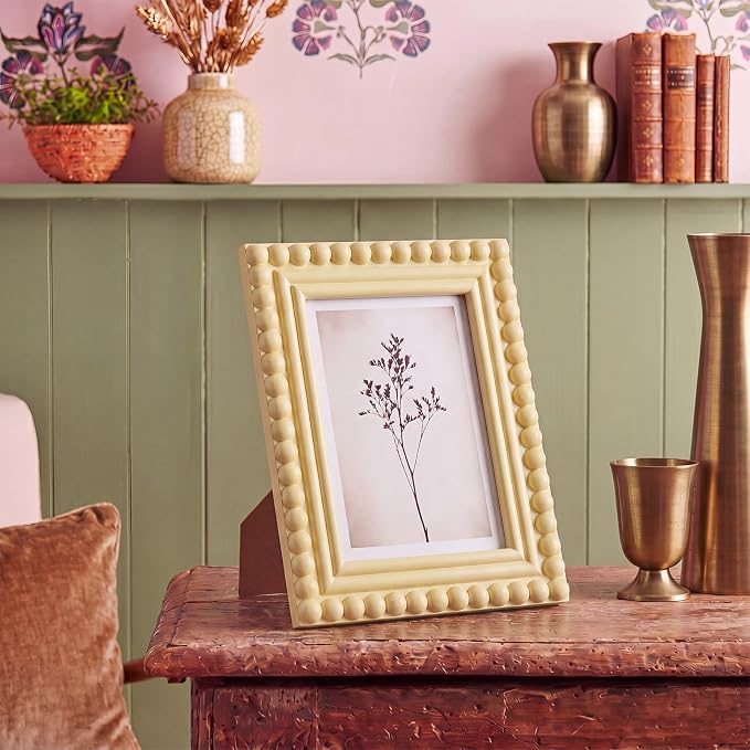 1 Pack 5 x 7 Picture Frame, Wood Beaded Boho Photo Frame, Vintage Photo Display - Image 6
