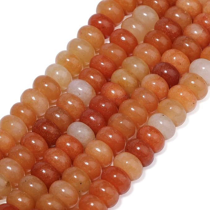 Songxi 5x8mm Natural Red Aventurine Stone Rondelle Beads, Gemstone - Image 3