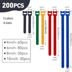 MVYC 200PCS Reusable Cable Ties Wire Ties Cord Organizer Cable Organizer - Image 2