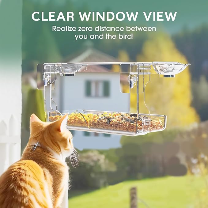 SUNALLY Window Bird Feeder for Outdoors, Outside Hummingbird, Finch Bird - Image 5