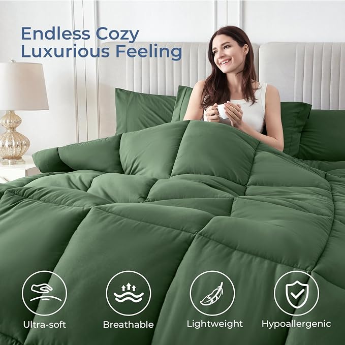 Sasttie King Size Comforter Set, 7 Pieces Bed in a Bag King, Complete Bedding - Image 2