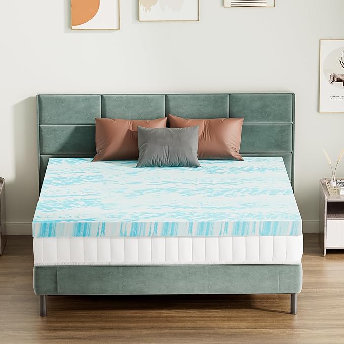 Sweetcrispy Mattress Topper Queen, Memory Foam 2 Inch Thick Gel Infused Cooling - Image 9