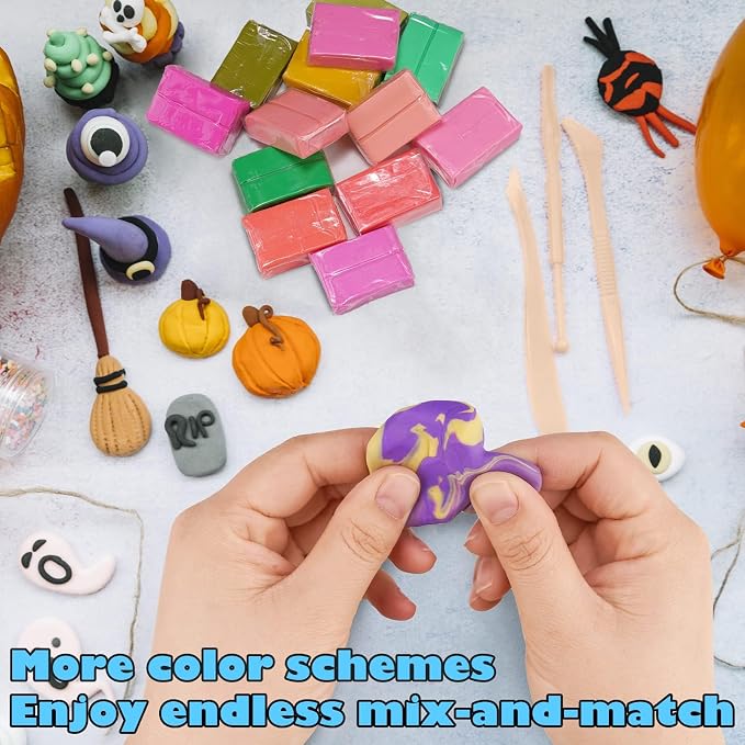 Tomorotec 100PCS Polymer Clay Value Pack 82 Colors in Bulk Small Blocks Starter - Image 3
