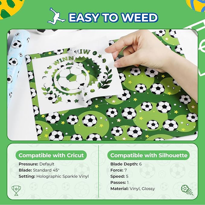 HTVRONT 10 Pack 12"x10" Soccer Ball Patterned Permanent Vinyl | Waterproof Vinyl - Image 4