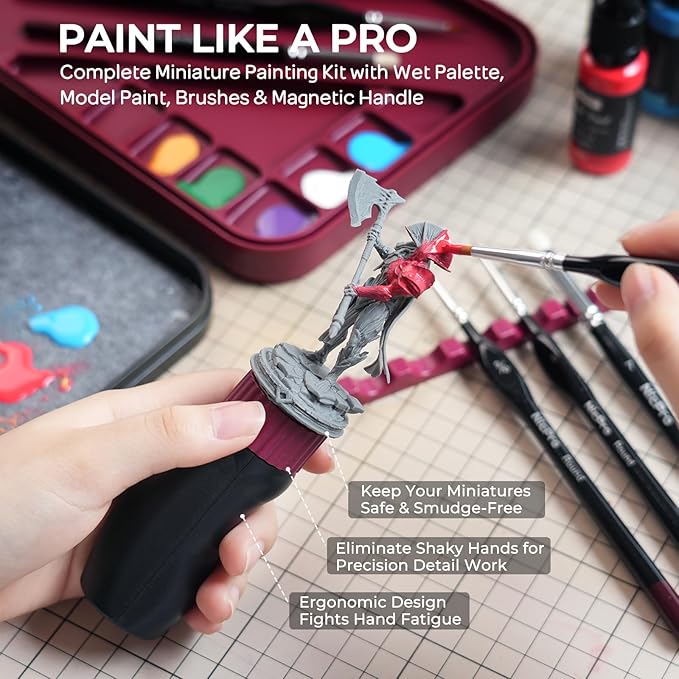 Nicpro All-In-One Miniature Painting Kit, Including 18 Colors Model Paint - Image 2