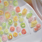 Summer Fruit Nail Art Stickers Decals 5D Embossed Fruit Nail Stickers 1PCS by POWPOP