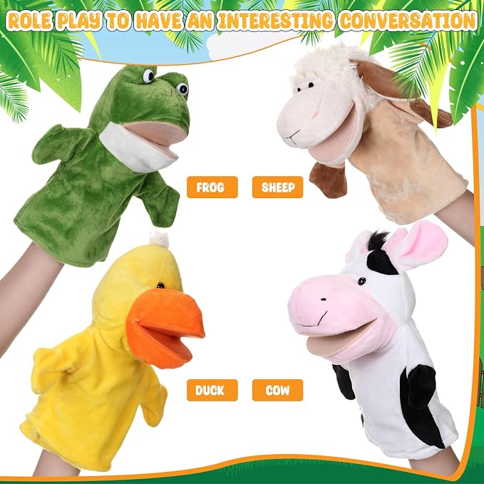RoundFunny 4 Pcs Hand Puppet Animal - Image 4