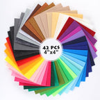 42 Pcs Stiff Felt Fabric Squares 4x4 Inch by Unknown