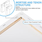 ESRICH Stretched Canvas for Painting 11x14 Inch, 2 Pack Blank Canvas -5/8 in - Image 3