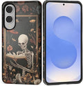 Case for Samsung Galaxy S25 Edge Case, Skeleton Reader Goth Floral Design by Kapadiy