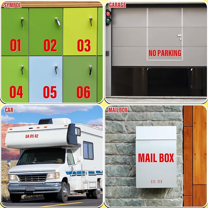 Letter Stickers, Mailbox Numbers, 4 Inch Waterproof Vinyl Alphabet | 4 Inch Red - Image 4