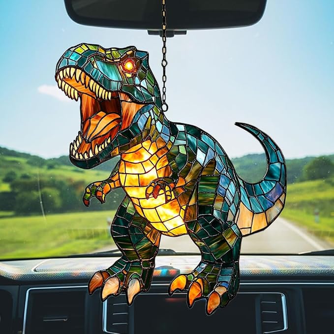 Fierce T-rex Acrylic Suncatcher Stained Glass Effect Window Car Hanging - Image 5