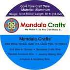 Mandala Crafts 12 Gauge Gold Tone Anodized Aluminum Craft Wire, 60 FT | Colored - Image 3