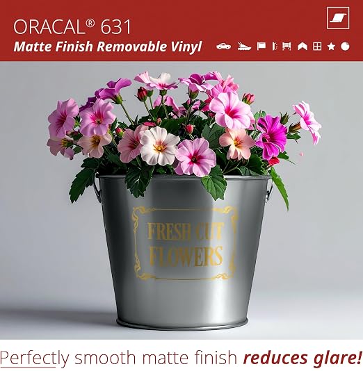 ORACAL 631 Matte Gold Vinyl Durable Roll Easy to Weed Permanent Adhesive Craft - Image 3