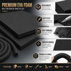 3-Piece EVA Cosplay Foam Kit, Includes 2 Black EVA Foam Sheets and 15mm x 2m - Image 5
