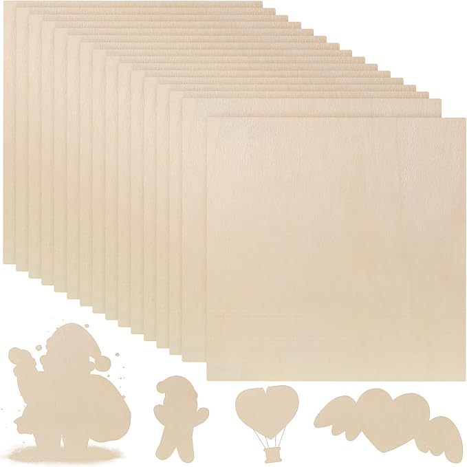 Vicenpal 24 Pcs Basswood Sheets 3 mm Plywood Sheets Unfinished Wood by Vicenpal