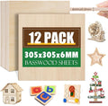 12 Pack Basswood Sheets 1/4x12x12 Inch, 6mm Basswood by ESRICH