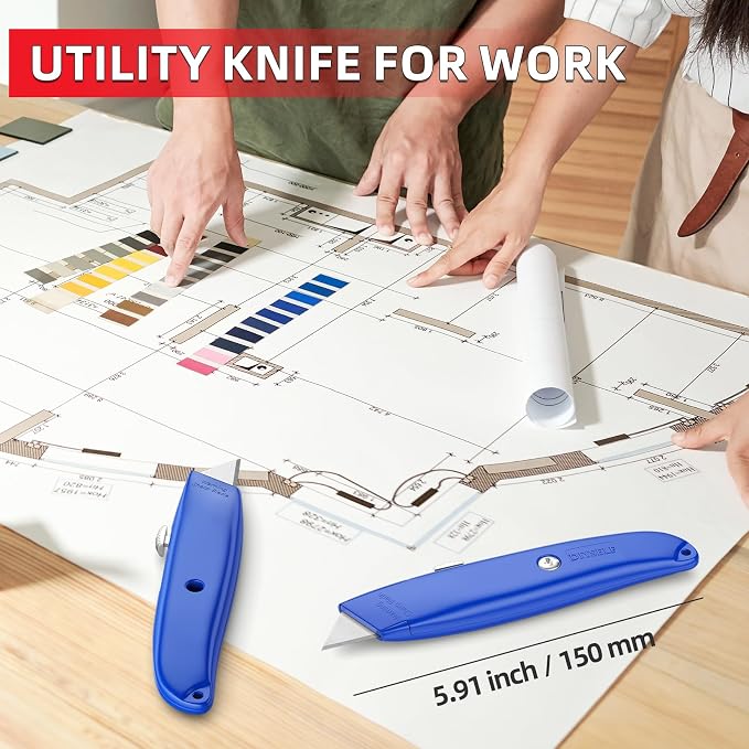 DIYSELF Utility Knife, 20 Pack Heavy Duty Box Cutter Retractable, Box Cutter - Image 6