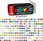 240 Colors Bag Acrylic Paint Markers Set, Soft Flexible Brush Markers - Image 7