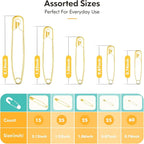 Huhuhero Safety Pins Assorted, Nickel Plated Steel Pin Bulk, Sewing Arts Crafts - Image 2
