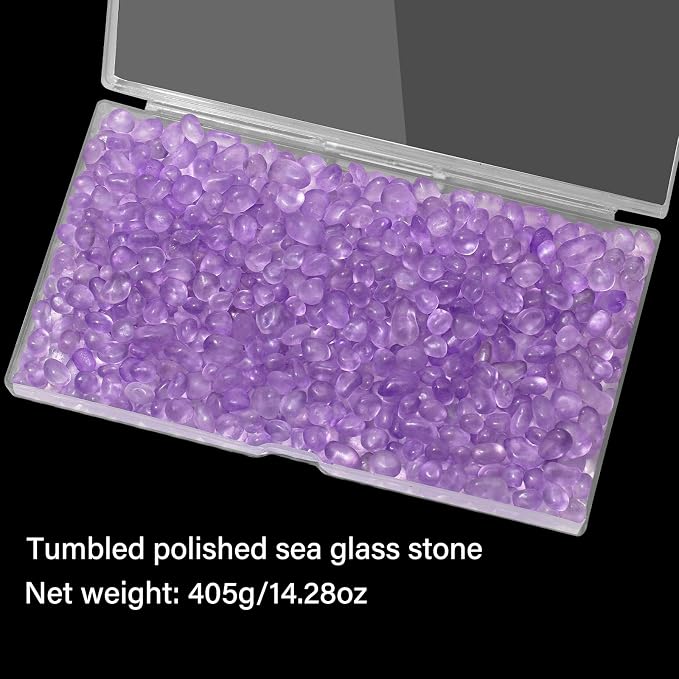 QEQEKAKA Sea Glass Stones for Crafts About 0.5LB Glass Pebbles Gemstones Bulk - Image 5